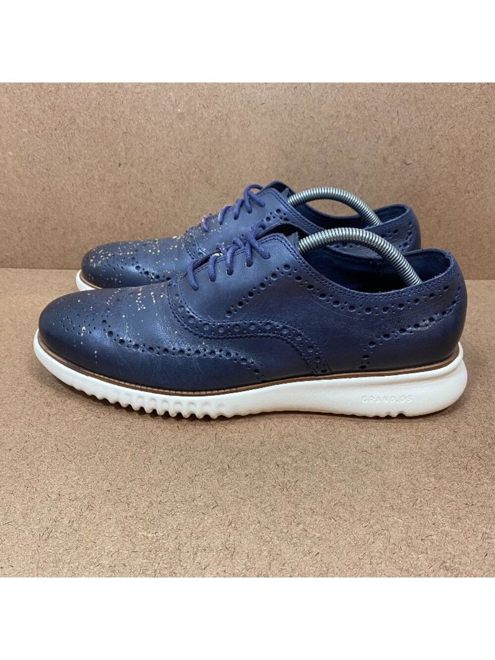 Cole Haan Mens 2.Zerogrand Navy Wingtip Oxford Shoes Size 10M